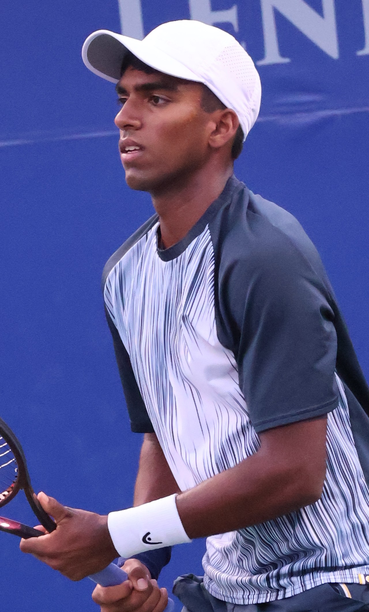 Nishesh Basavareddy in the Cary Tennis Classic second round