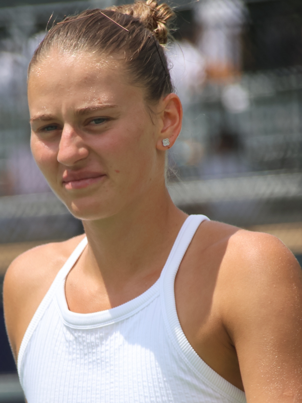 Marta Kostyuk durante un allenamento a Washington